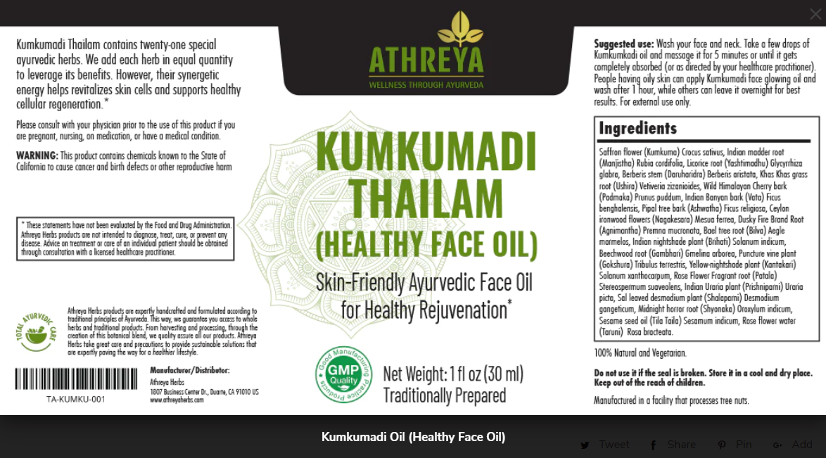 Kumkumadi Thailam